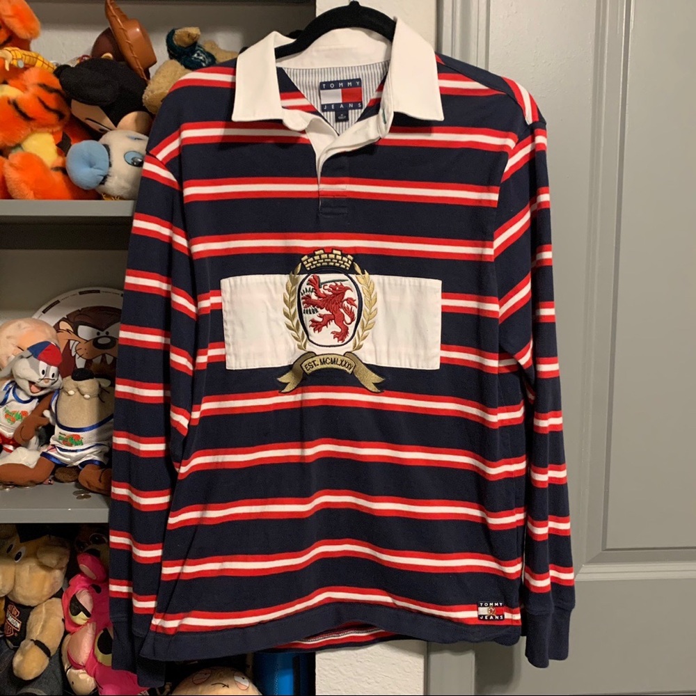 Retro Tommy Hilfiger Collard Striped Long Sleeve 
Practically Brand New